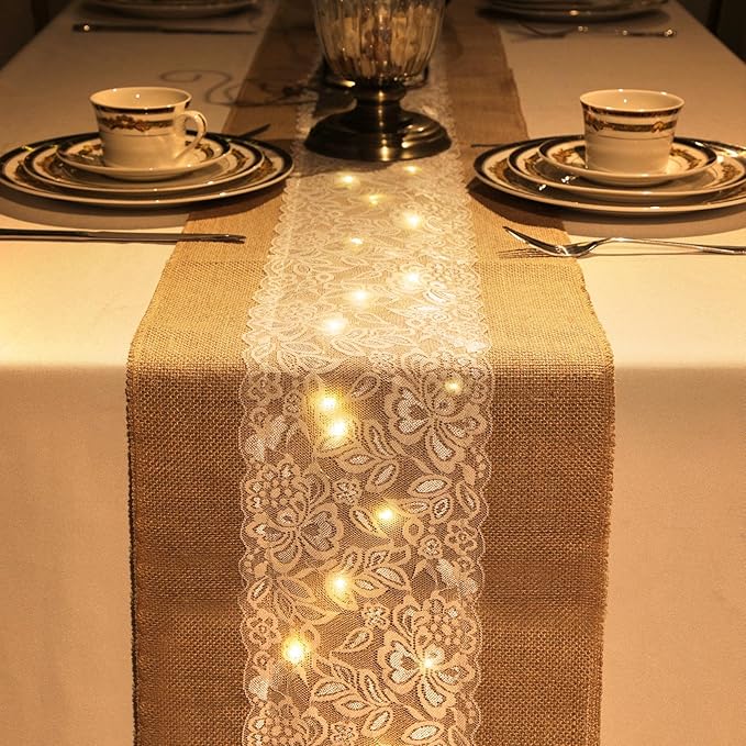 Xinnun 12 Pcs Burlap Table Runner - Image 5