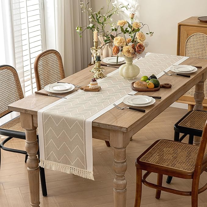 Table Runner 48 Inches Long, Waterproof Boho Table Runner - Image 2