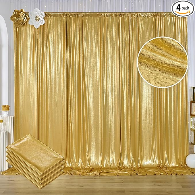 20ftx10ft Gold Sequin Backdrop Curtain by Htper