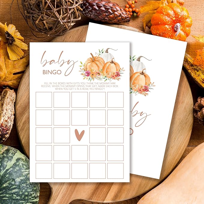 Baby Shower Games: Thanksgiving Bingo, Gender Reveal Party Decorations - Image 6