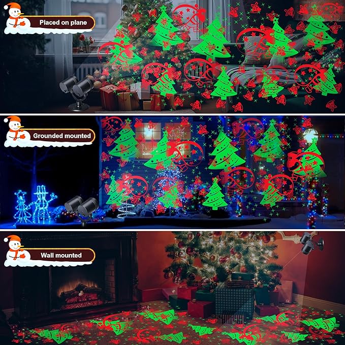 Christmas Lights Projector, Christmas Decorations Lighting Projector, - Image 2
