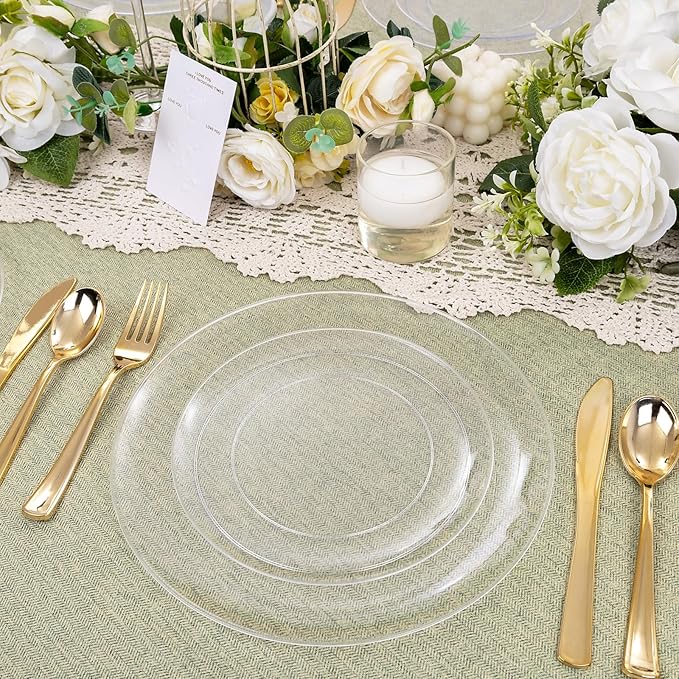 KIRE 60PCS Clear Plastic Plates - Image 6