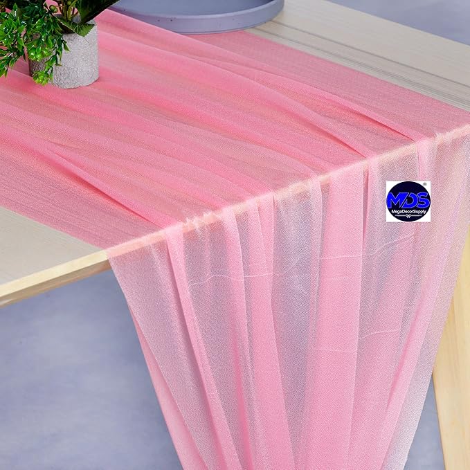 MDS 2 Pack 14ft Chiffon Table Runner 29 x 170 Inches Sheer Wedding Runner - Image 5