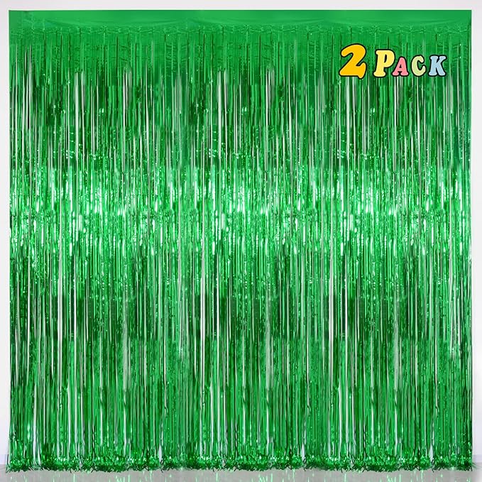 Melsan St Patricks Day Decorations, Tinsel Foil Fringe Curtains by Melsan