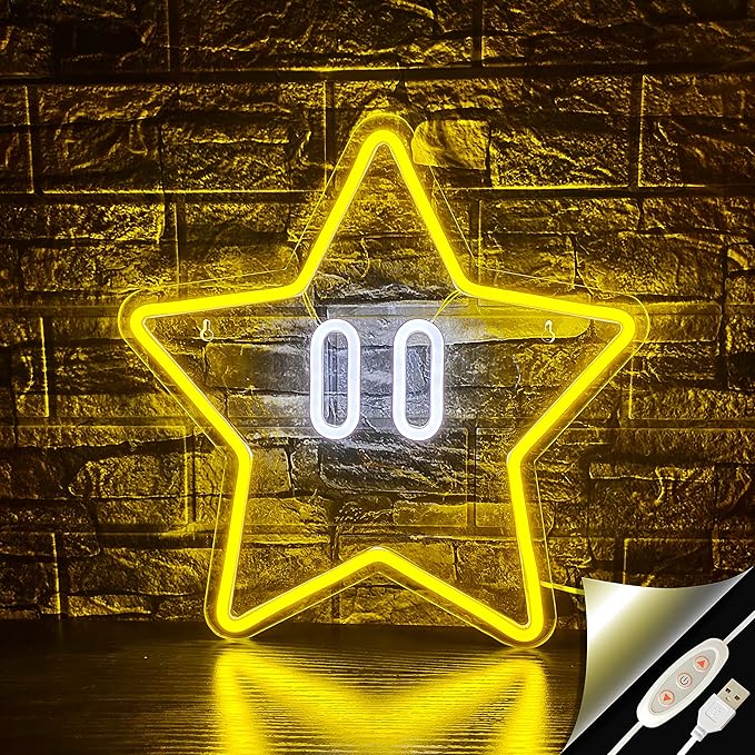 Star Neon Sign, Gaming Neon Sign by JIARODEYLEDNEONSIGN