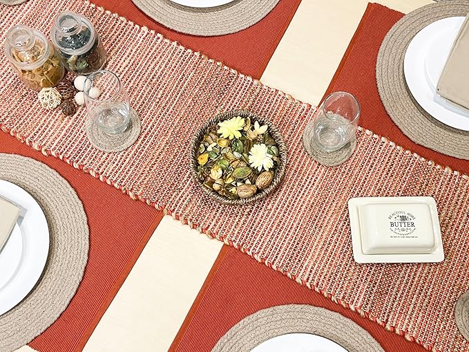 Chardin home Natural Jute Table Runner 13x90 Inch – Vintage Boho Rustic Table - Image 8