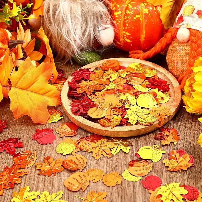 MARFOREVER Fall Thanksgiving Glitter Confetti, Fall Party Decorations Autumn - Image 6