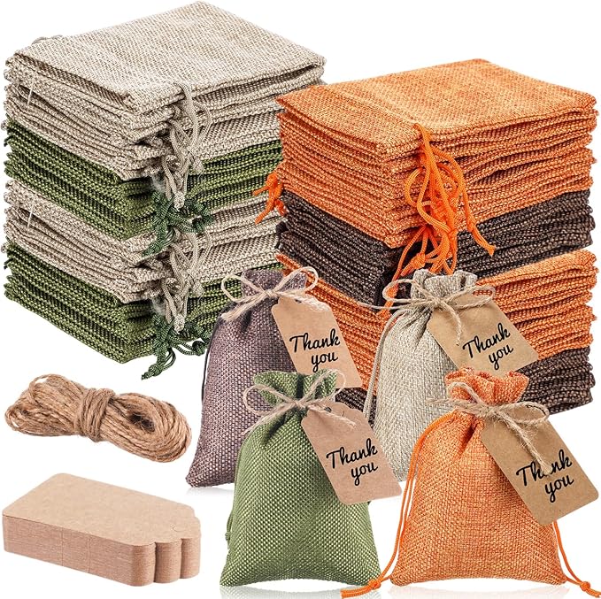 Woanger 100 Pcs Burlap Gift Bags by Woanger