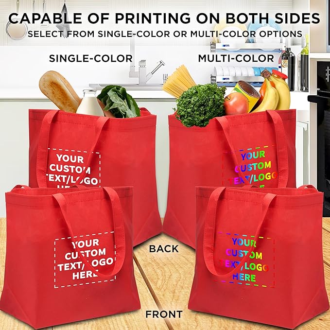 DISCOUNT PROMOS Custom Southern Style Grocery Tote Bags Set of 50 - Image 6