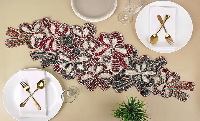 Elegant Glass Beads Table Runner 13x36 - Image 6