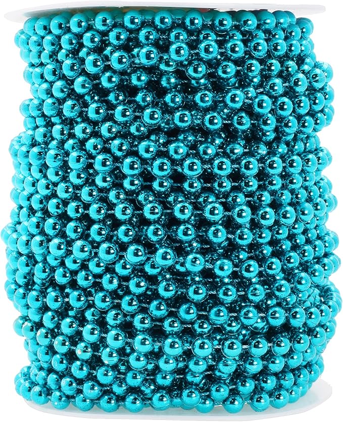 Mandala Crafts 6mm Faux Teal Pearl Beads Roll by MandalaCrafts