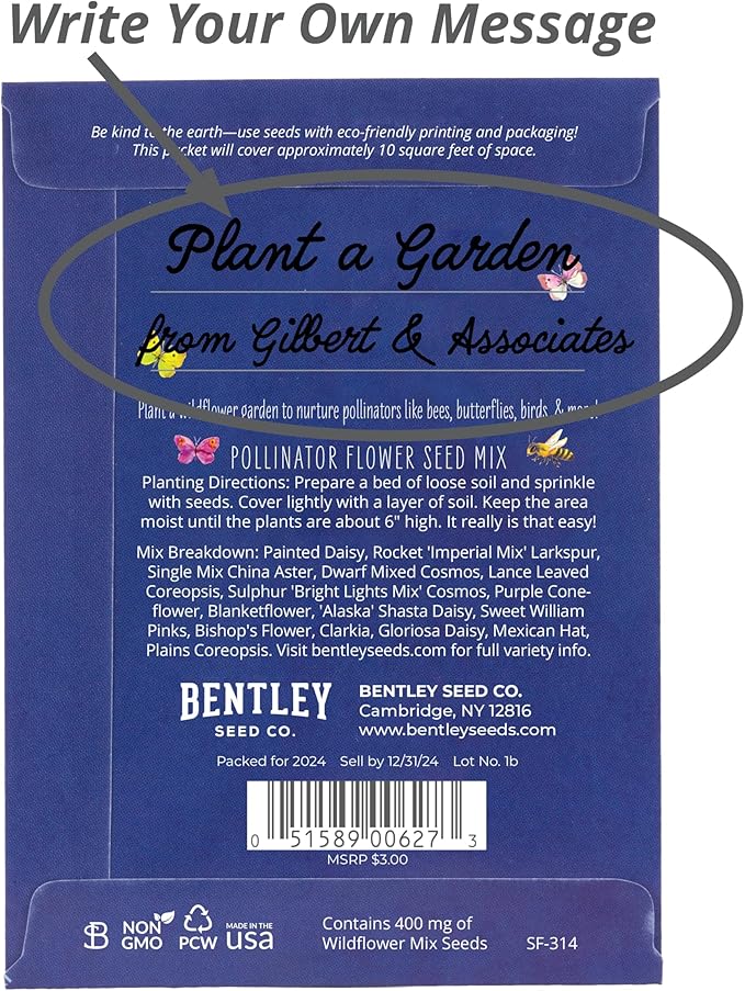 Bentley Seed Co. | Earth Day Planet Pollinator Flowers | Illustrated Bee - Image 4