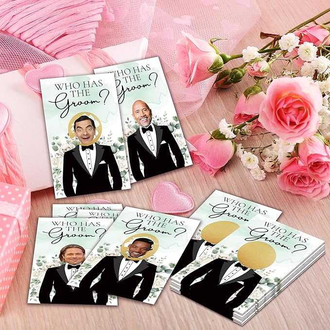 Who Has The Groom Bridal Shower Scratch Off Cards, 3.5"x 2.1"Bachelorette Party - Image 4