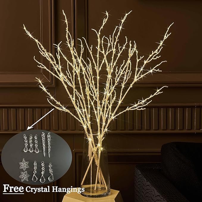 Hairui Lighted White Twig Branches Plug in - Image 3