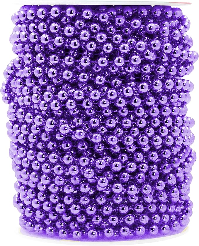 Mandala Crafts 6mm Faux Purple Pearl Beads Roll by MandalaCrafts