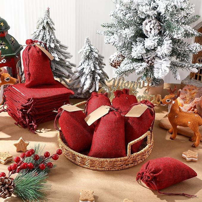 Woanger 100 Pcs Burlap Gift Bags - Image 7