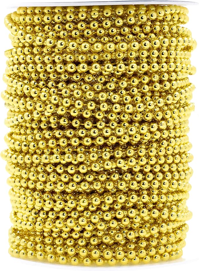 Mandala Crafts 4mm Faux Metallic Gold Pearl Beads Roll by MandalaCrafts