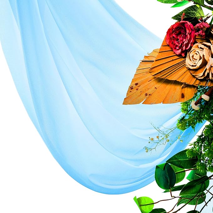 VDS Pack of 4 Panel Wedding Arch Draping Fabric Sheer Chiffon Fabric Drapery - Image 4