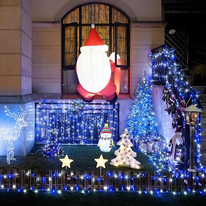 JMEXSUSS 500 LED Blue and White Christmas Lights, 8 Modes 163ft String Lights - Image 3