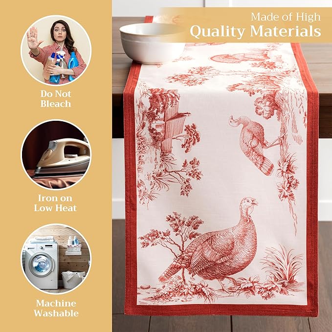 Maison d' Hermine Table Runner 100% Cotton Double Layer Table Runners 108 - Image 3