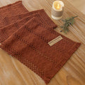 Boho Rust Table Runner for Home Decor 12x48 Inches Farmhouse Macrame Burlap by KEKETOARRANGE