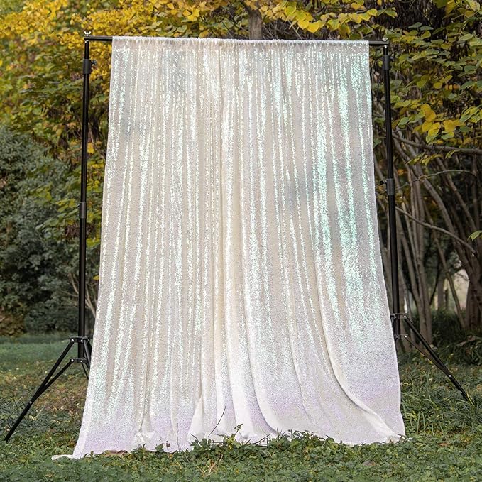Iridescent Sequin Backdrop Curtains 4 Panels 2FTx8FT Wedding Photo Backdrop - Image 6