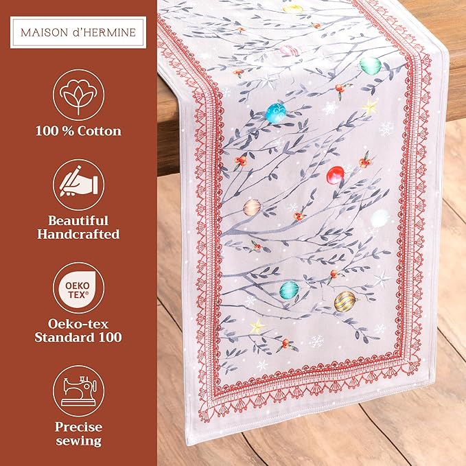 Maison d' Hermine Table Runner 100% Cotton Double Layer Table Runners 108 - Image 2