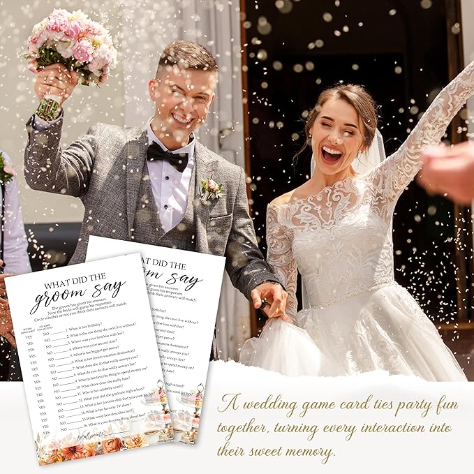 Fall Bridal Shower Games Cards, What The Groom Say Wedding Bachelorette Party - Image 5