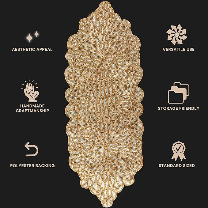 Metallic Bead Table Runner 13x36 Inches - Image 3