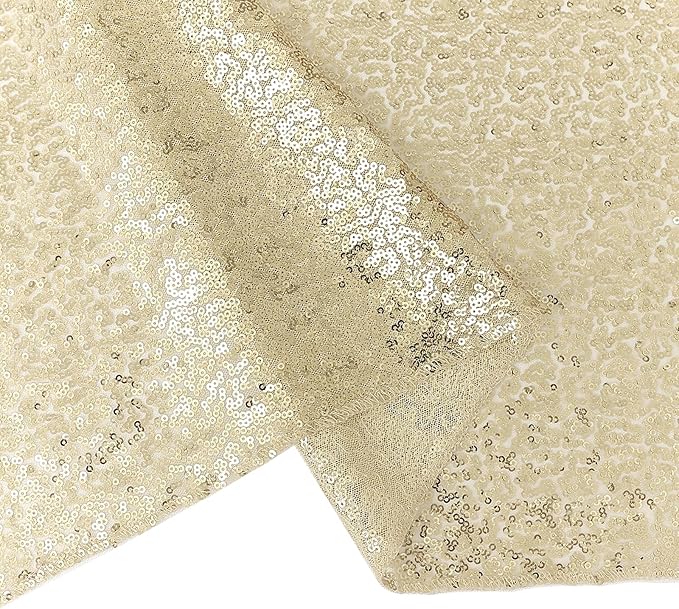6 Packs 12 x 72 inches Sequin Table Runner, Champagne Glitter Table Runner - Image 8