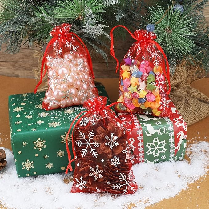 jijAcraft 4x6 Inch Christmas Organza Bags - Image 5