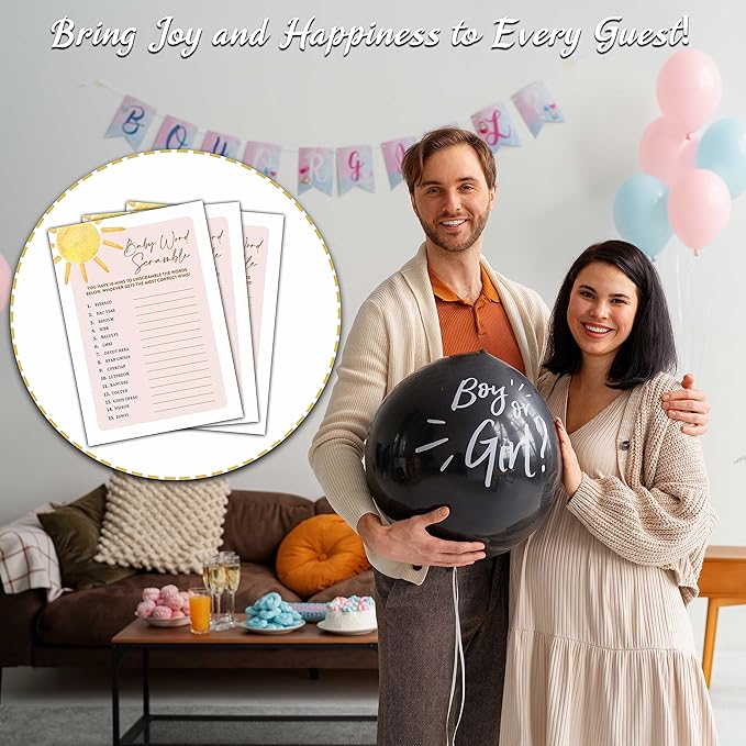 Boho Sunshine 30 Baby Word Scramble Game Cards - Image 4