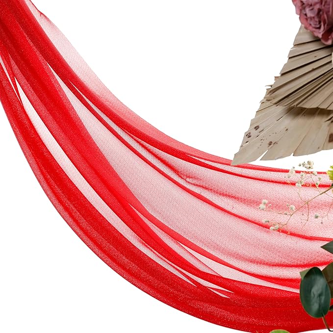 VDS Pack of 1 Panel Wedding Arch Draping Fabric Sheer Chiffon Fabric Drapery - Image 5