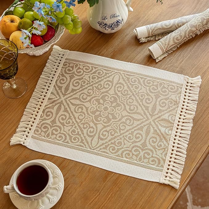 Placemats Set of 4, Waterproof Placemat by UWWGKK
