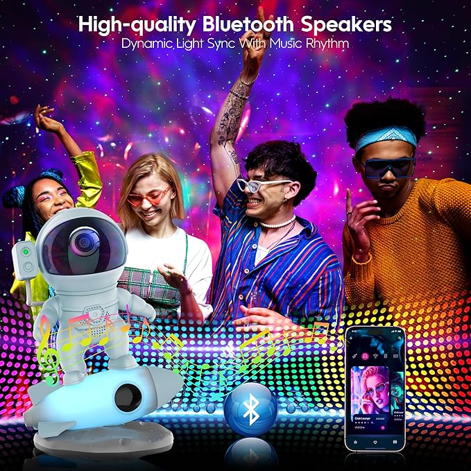 Astronaut Galaxy Projector, Star Projector Rocket Night Light - Image 5