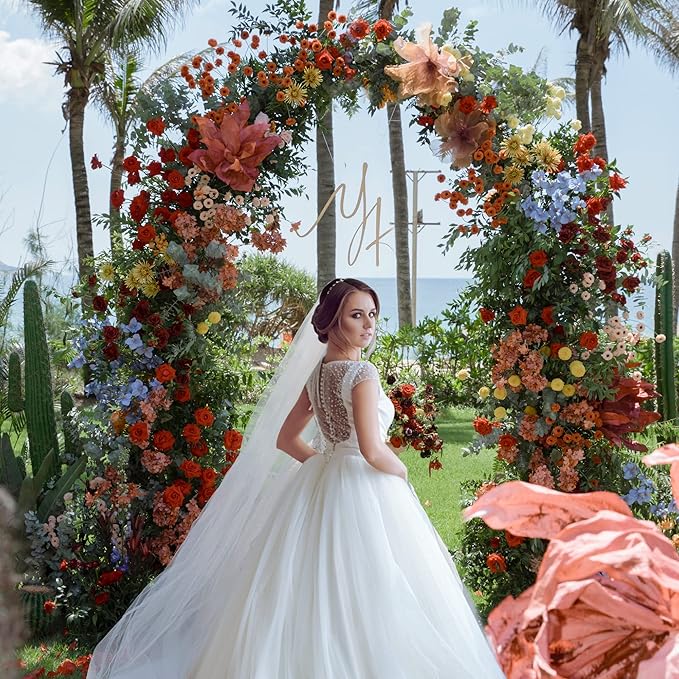 Wokceer Wedding Arch Backdrop Stand 8 FT Metal Backdrop Arch Stand - Image 3
