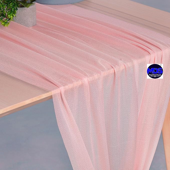 MDS 2 Pack 10ft Chiffon Table Runner 29 x 120 Inches Sheer Wedding Runner - Image 3