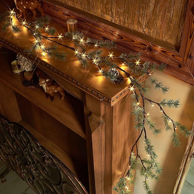 Hairui Lighted Pine Garland Battery Operated - Image 4