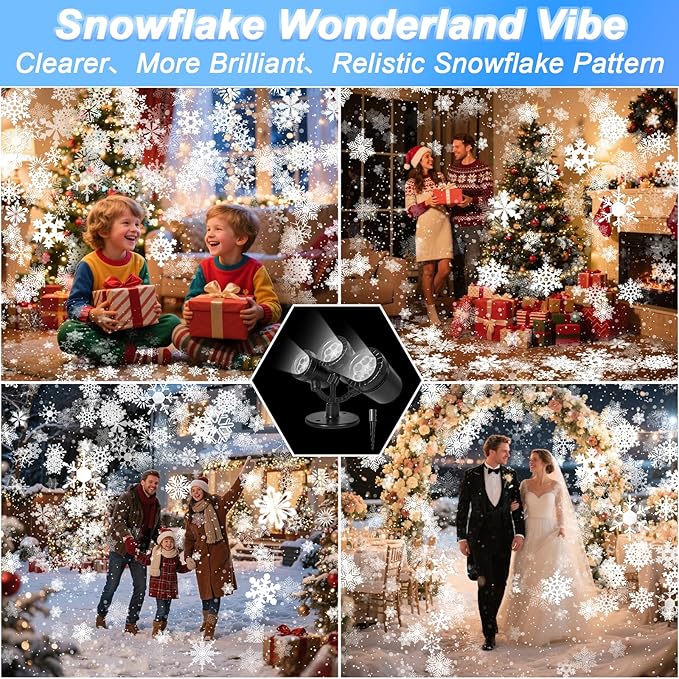 Christmas Snowflake Projector Lights Outdoor, Timing Mode Upgrade 3-Head - Image 8