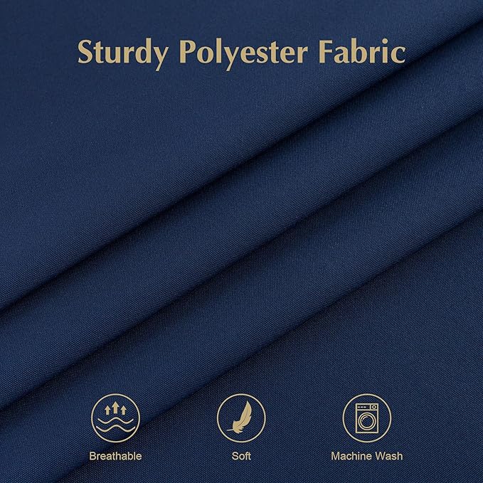 2 Pack Square Table Cloth 48X48 Inch Navy Washable Fabric Tablecloth Polyester - Image 4
