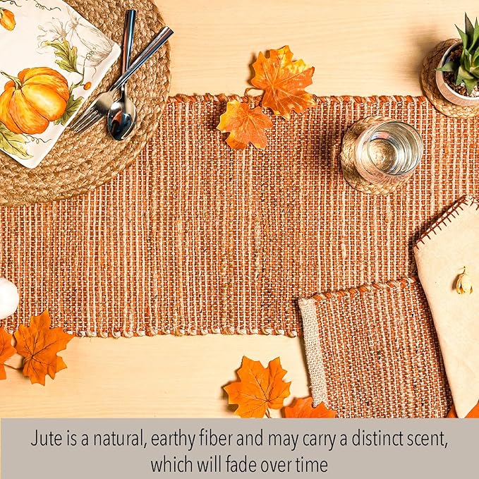 Chardin home Natural Jute Table Runner 13x90 Inch – Vintage Boho Rustic Table - Image 2
