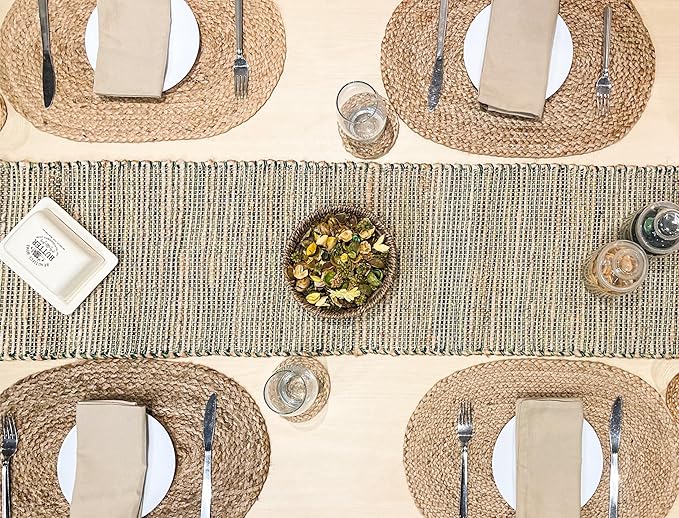 Chardin home Natural Jute Table Runner 13x90 Inch – Vintage Boho Rustic Table - Image 9