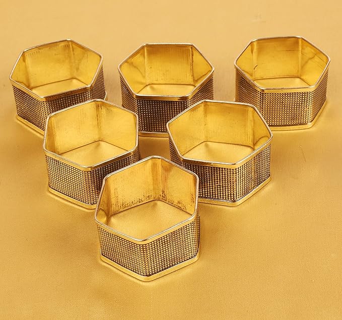 Brass Base Artistic Handcrafted Beautiful Geometric Hexagon Shape Large Size - Image 7