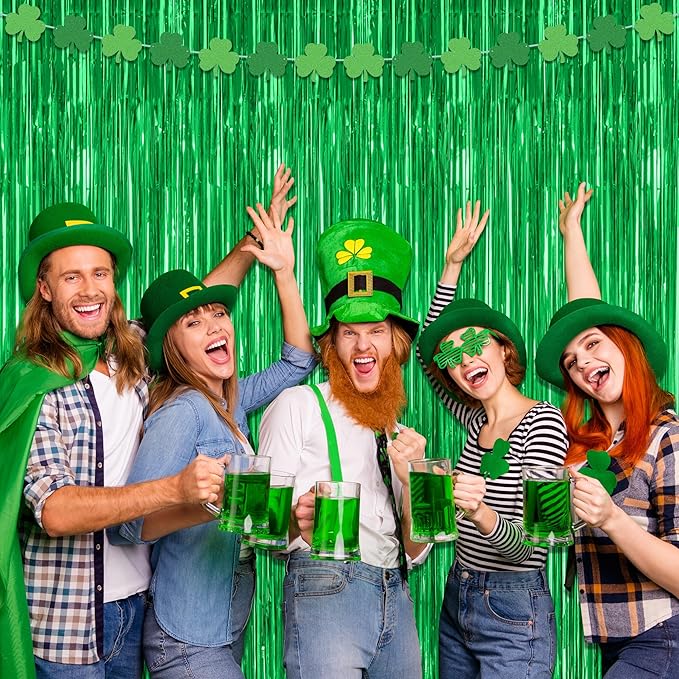 12 Pack Party Decorations, 3.28 FT x 7.05 FT Green Streamer, Metallic Birthday - Image 7