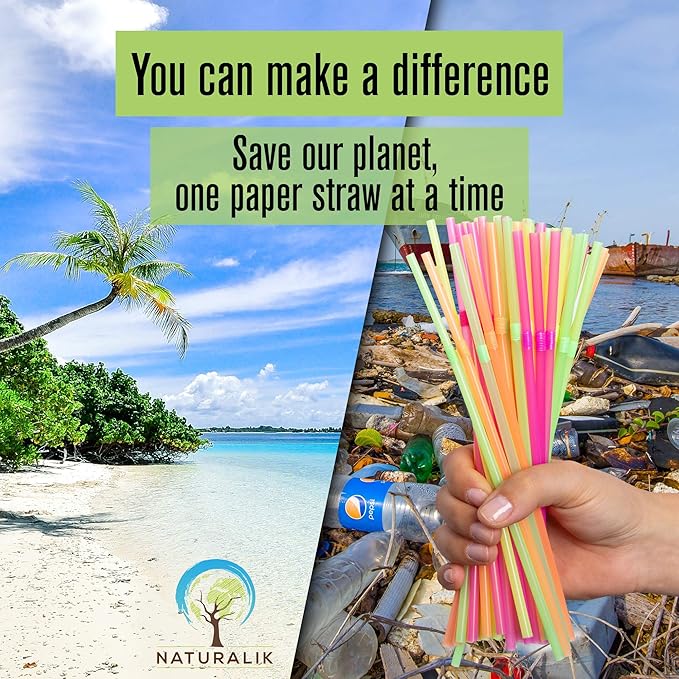 300/1000-Pack Extra Durable Brown Paper Straws Biodegradable- Premium Toxin - Image 7