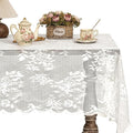 Jayla White Lace Tablecloth for Rectangular Tables, Vintage Style Wedding Table by Jayla