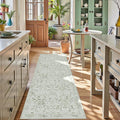 Sage 3x10 Runner Rug for Hallways Bed Side Kitchen, Boho Washable Distressed by Deerly