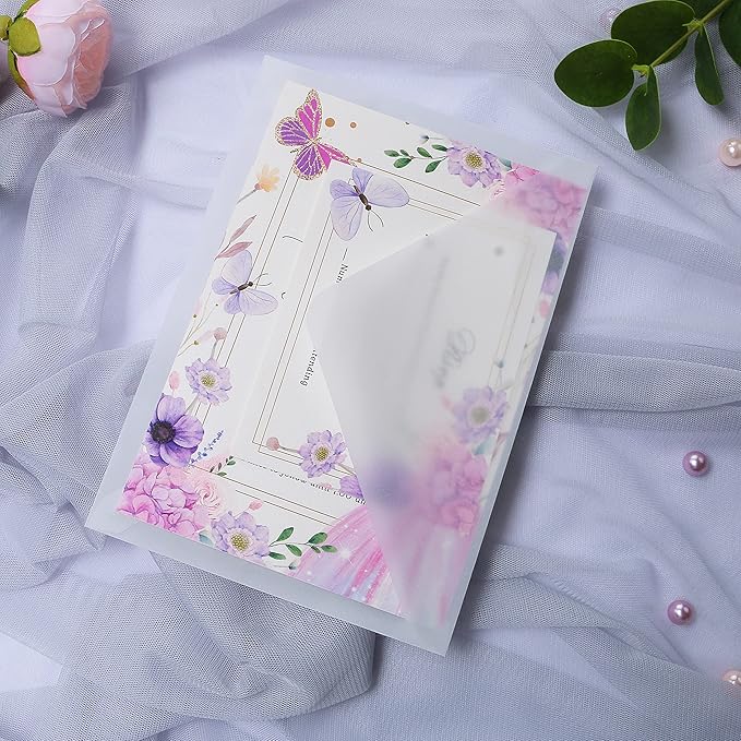 PONATIA 50 PCS/Pack A7 Vellum Envelopes, 5.35 x 7.5'' Vellum Envelopes - Image 5