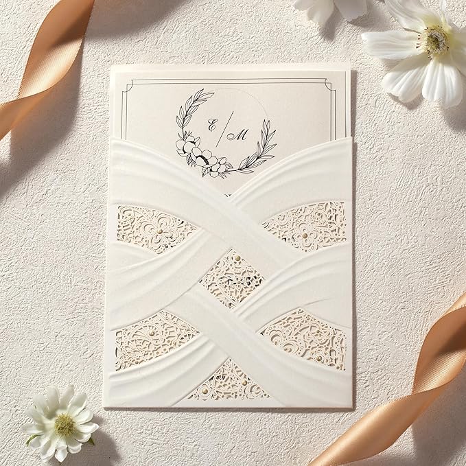 50pcs Laser Cut Wedding Invitations - Image 2