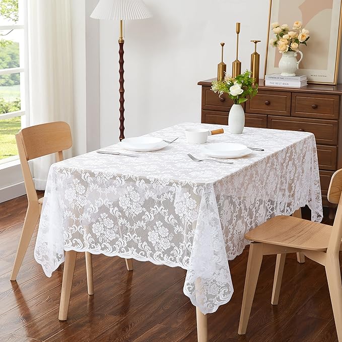 LinenZone White Rectangle Tablecloth by LinenZone
